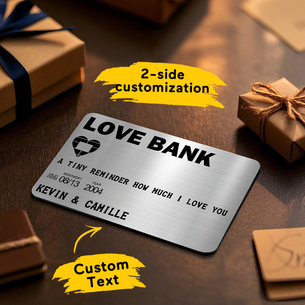 Vatertagsgeschenke, Individuelle Metall-geldbörse, Personalisierte Aluminium-foto-geldbörse, Love Bank - FotoSocken