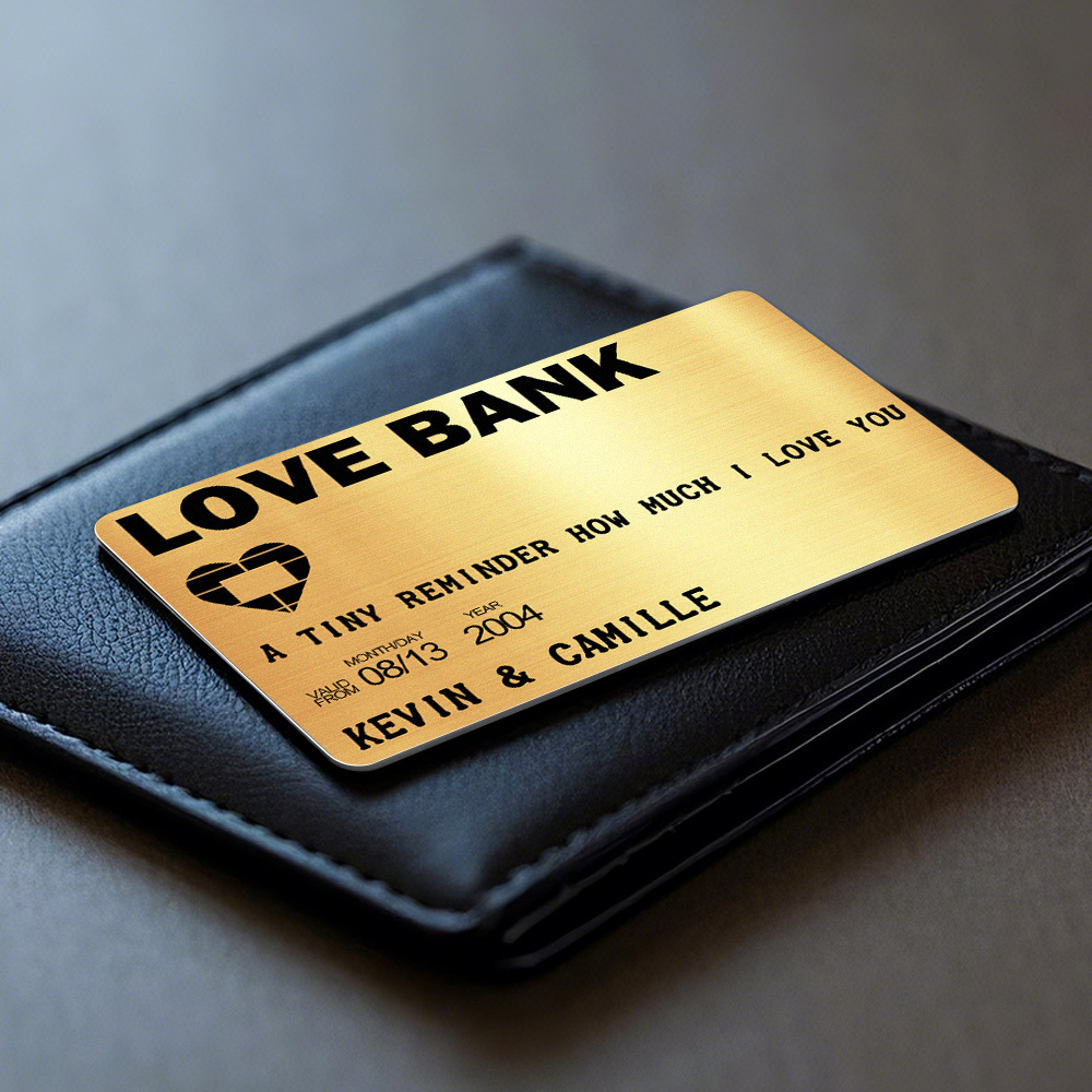 Vatertagsgeschenke, Individuelle Metall-geldbörse, Personalisierte Aluminium-foto-geldbörse, Love Bank - FotoSocken