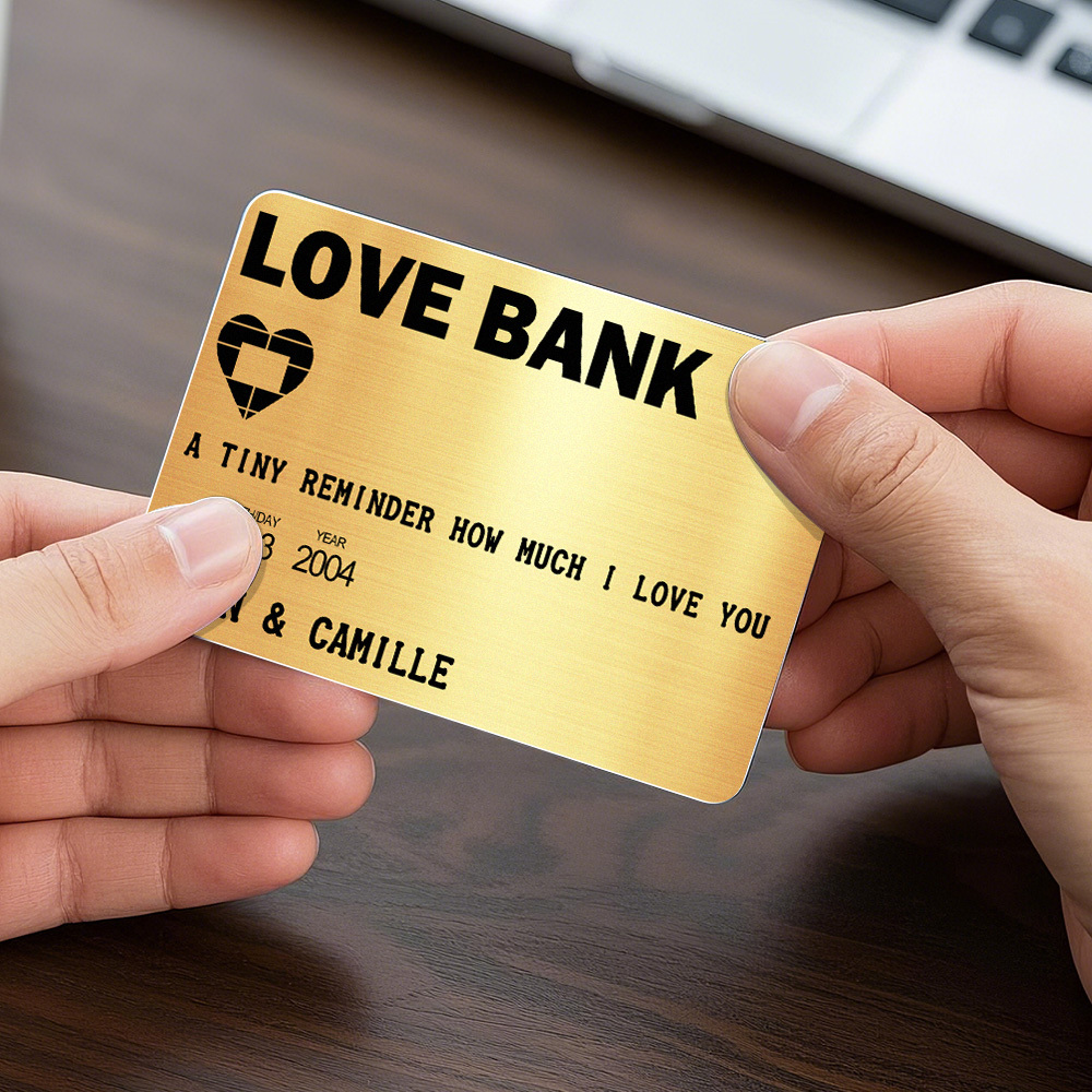 Vatertagsgeschenke, Individuelle Metall-geldbörse, Personalisierte Aluminium-foto-geldbörse, Love Bank - FotoSocken