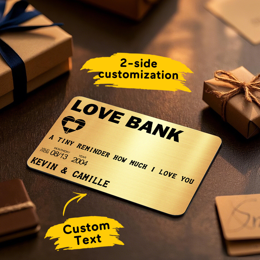 Vatertagsgeschenke, Individuelle Metall-geldbörse, Personalisierte Aluminium-foto-geldbörse, Love Bank - FotoSocken