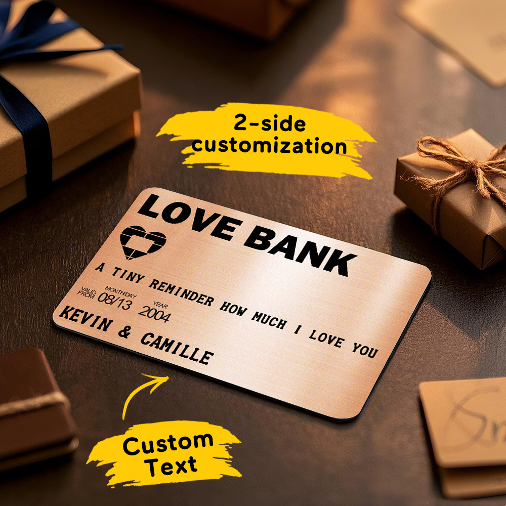 Vatertagsgeschenke, Individuelle Metall-geldbörse, Personalisierte Aluminium-foto-geldbörse, Love Bank - FotoSocken