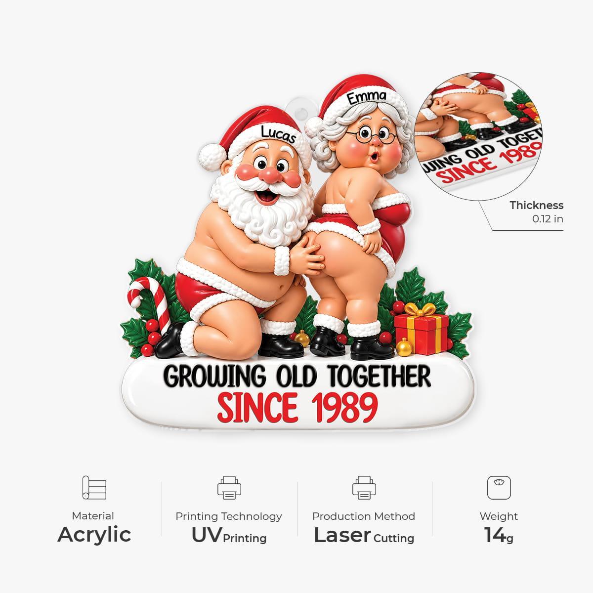 Benutzerdefinierte Lustige Holzverzierung – Personalisierte Jahrestags-Weihnachtshochzeitsgeschenke Für Mann Und Frau, Ihn Und Sie – Gemütliche Weihnachten Mit Ihnen - FotoSocken