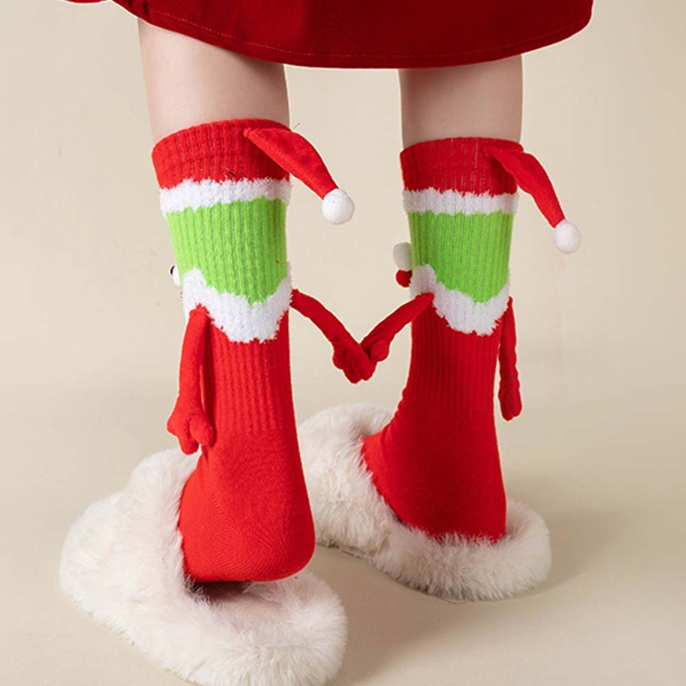 Lustige Weihnachtsmann-puppen-damen-socken Mit Magnetischen Händen, Weihnachtsgeschenke - 