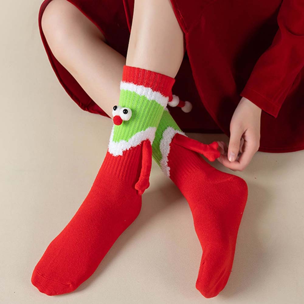 Lustige Weihnachtsmann-puppen-damen-socken Mit Magnetischen Händen, Weihnachtsgeschenke - 