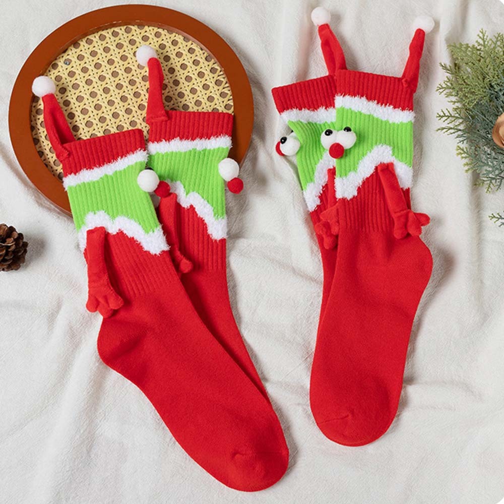 Lustige Weihnachtsmann-puppen-damen-socken Mit Magnetischen Händen, Weihnachtsgeschenke - 