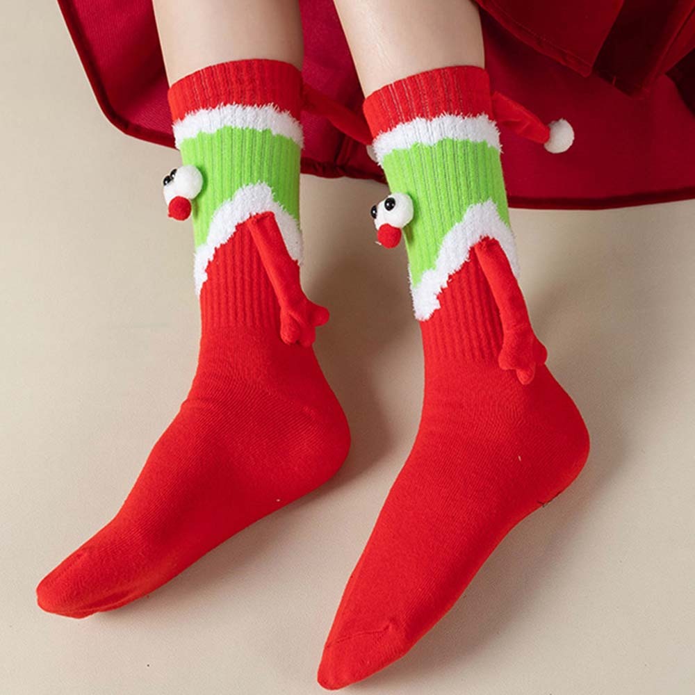 Lustige Weihnachtsmann-puppen-damen-socken Mit Magnetischen Händen, Weihnachtsgeschenke - 