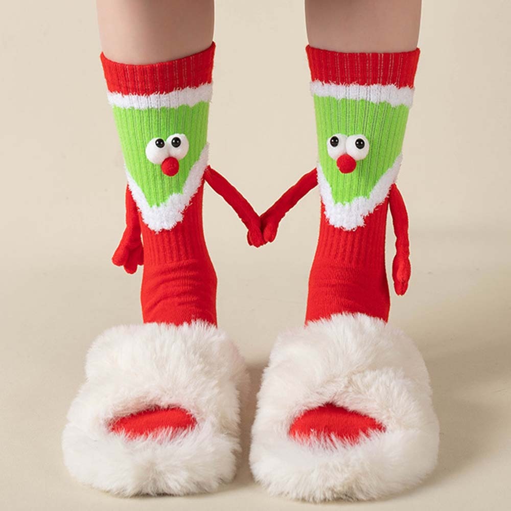 Lustige Weihnachtsmann-puppen-damen-socken Mit Magnetischen Händen, Weihnachtsgeschenke - 