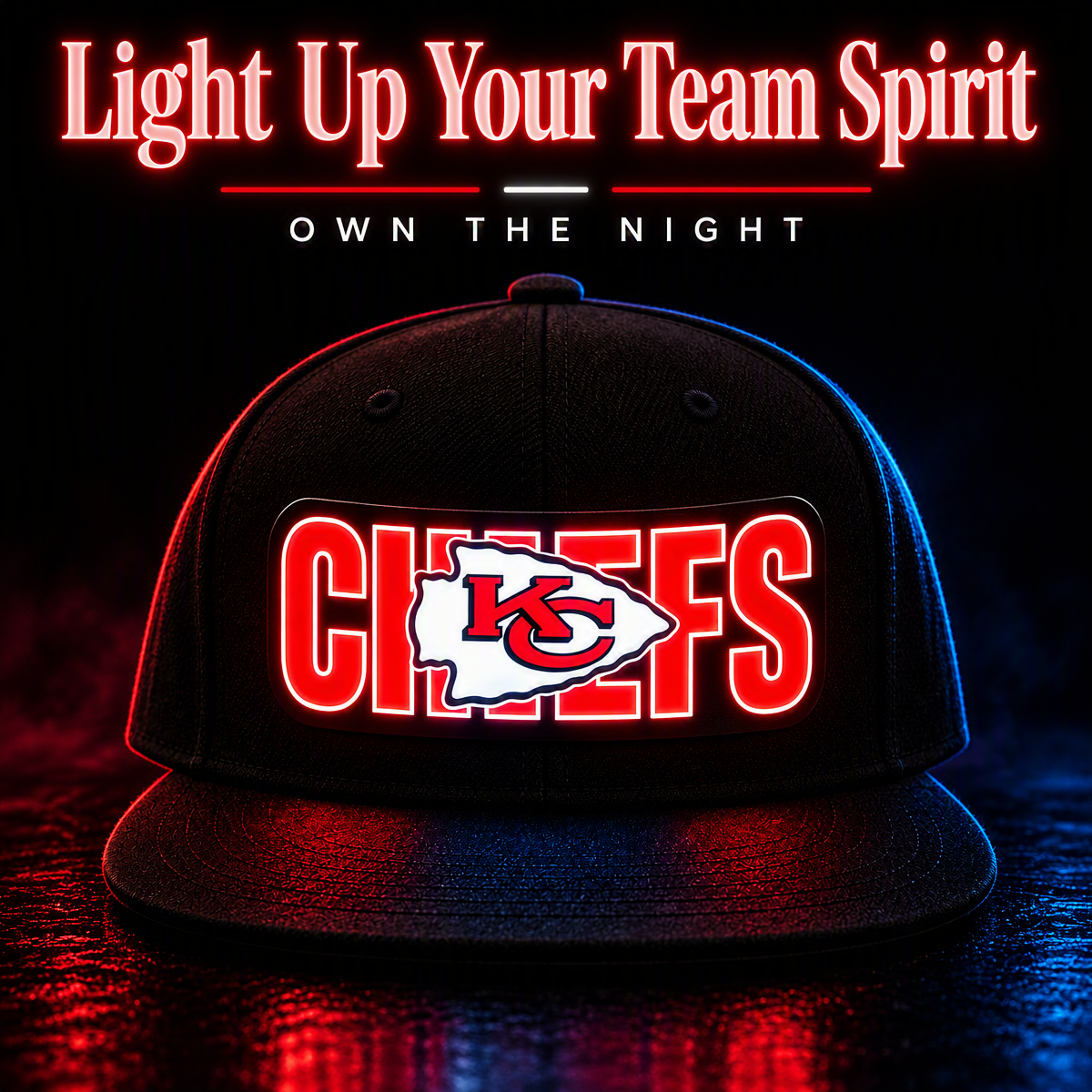 Fußball-Fan-Snapback-Kappe Mit Hellblauer LED-Beleuchtung - FotoSocken