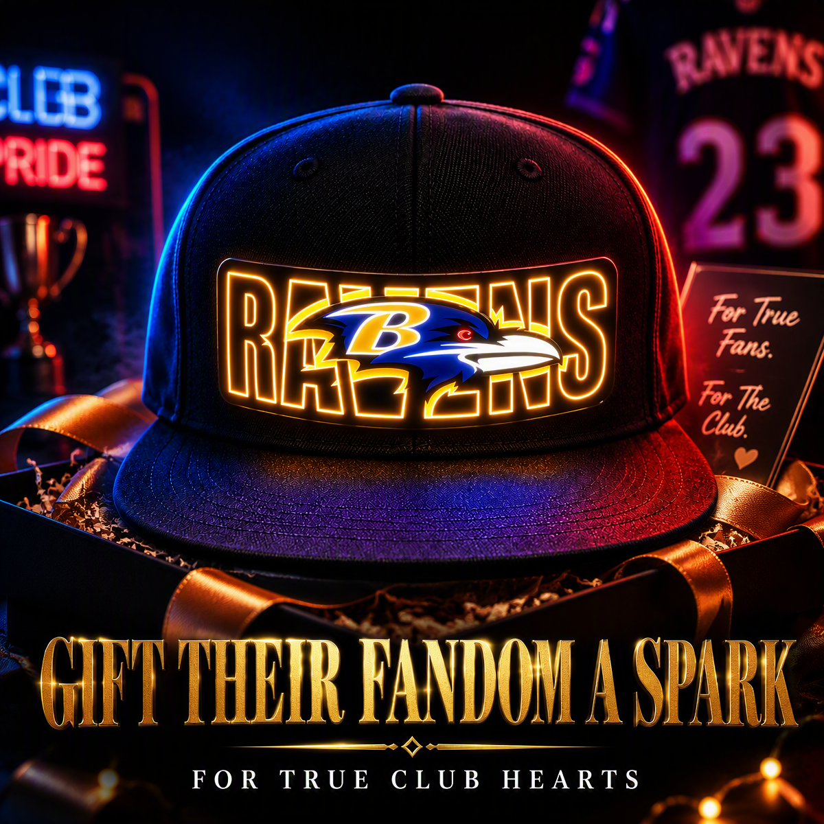 Fußball-Fan-Snapback-Kappe Mit Hellblauer LED-Beleuchtung - FotoSocken