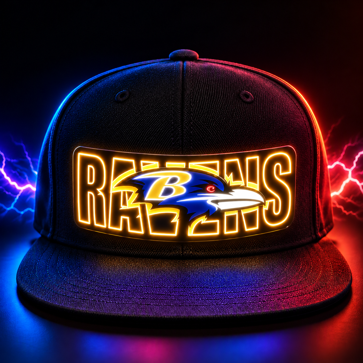 Fußball-Fan-Snapback-Kappe Mit Hellblauer LED-Beleuchtung - FotoSocken