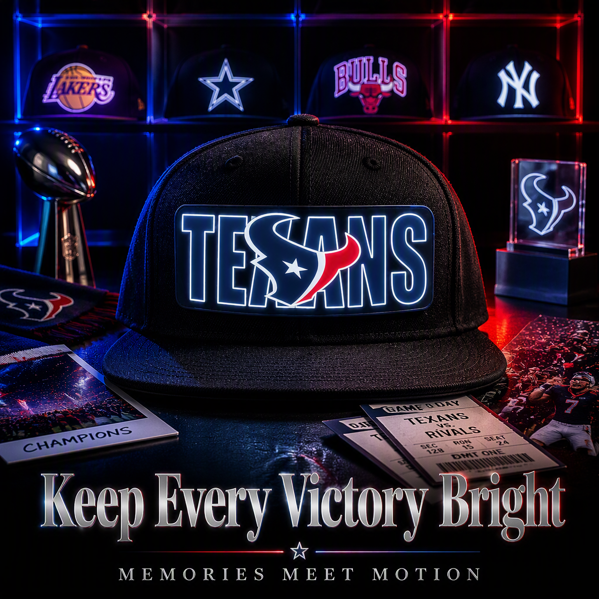 Fußball-Fan-Snapback-Kappe Mit Hellblauer LED-Beleuchtung - FotoSocken