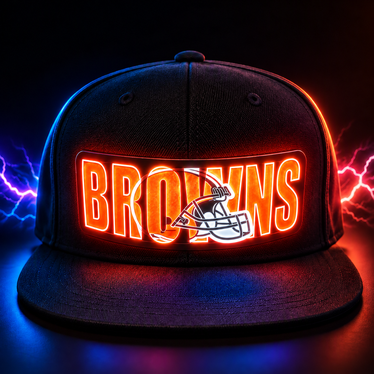 Fußball-Fan-Snapback-Kappe Mit Hellblauer LED-Beleuchtung - FotoSocken