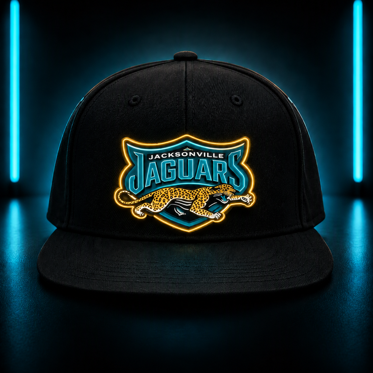 Fußball-Fan-Snapback-Kappe Mit Hellblauer LED-Beleuchtung - FotoSocken