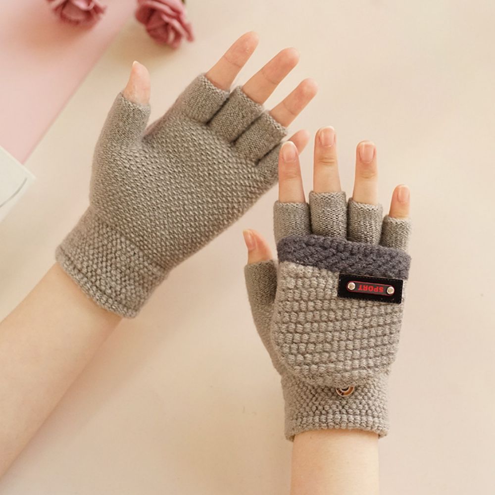 Winterreitsport Warme Colorblock-flip-handschuhe - 