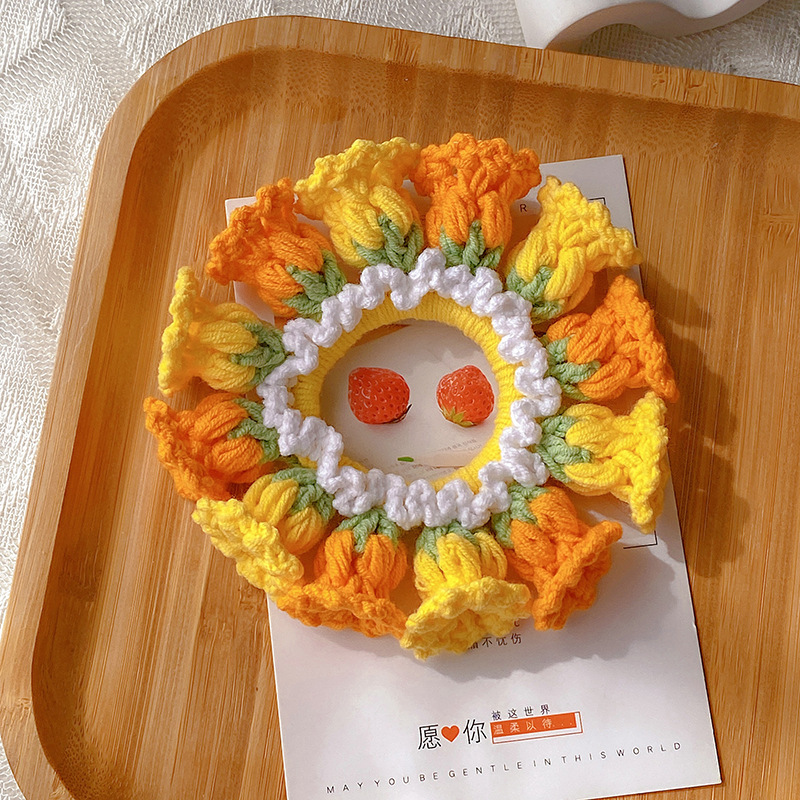 Geschenke Für Mama Handgewebter Maiglöckchen-woll-dickdarm-haarring Hochelastischer Pferdeschwanz-haarring - FotoSocken