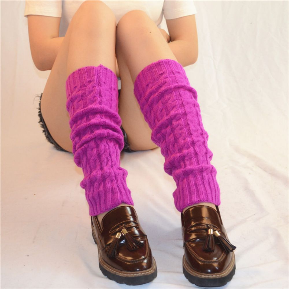 Wintersocken Damen Gestrickte Warme Socken Wollbeinsätze Überkniestrümpfe -