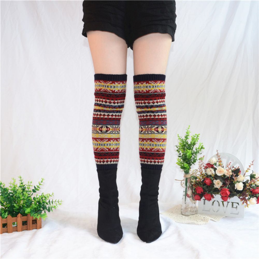 Warme Kniesocken Hohe Leggings Stricksocken - 