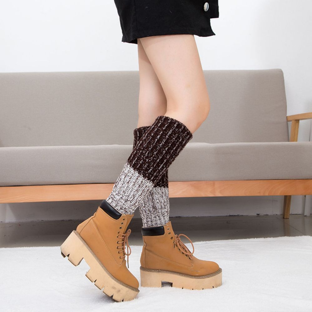Winter-farbblock-wollsocken Gestrickte Socken -