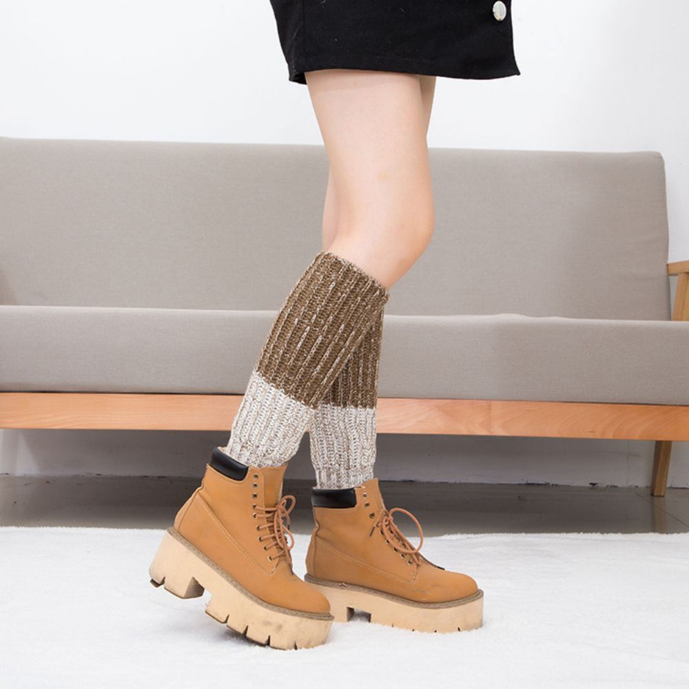 Winter-farbblock-wollsocken Gestrickte Socken -
