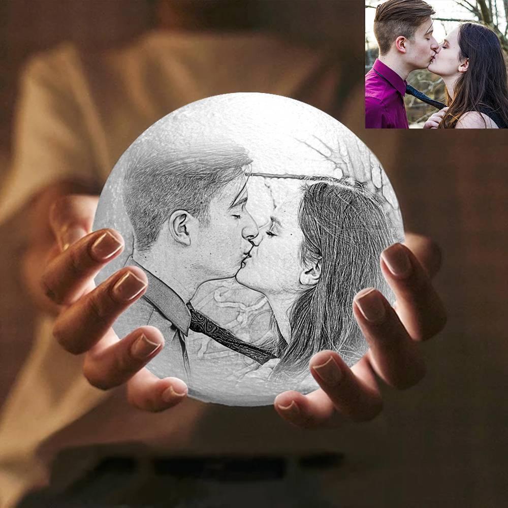 Foto-mondlampe, Individuelles 3d-fotolicht, Kreatives Geschenk 10 Cm-15 Cm Verfügbar - FotoSocken