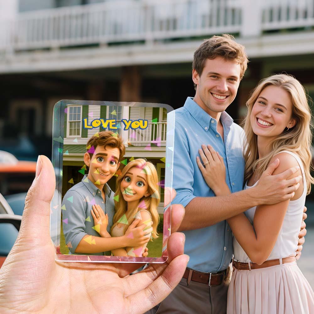 Personalisiertes Kartengeschenk Im Cartoon-stil Für Paare. Verwandeln Sie Ihr Foto In Ein Einzigartiges Sammlergeschenk Für Den Partner. - FotoSocken