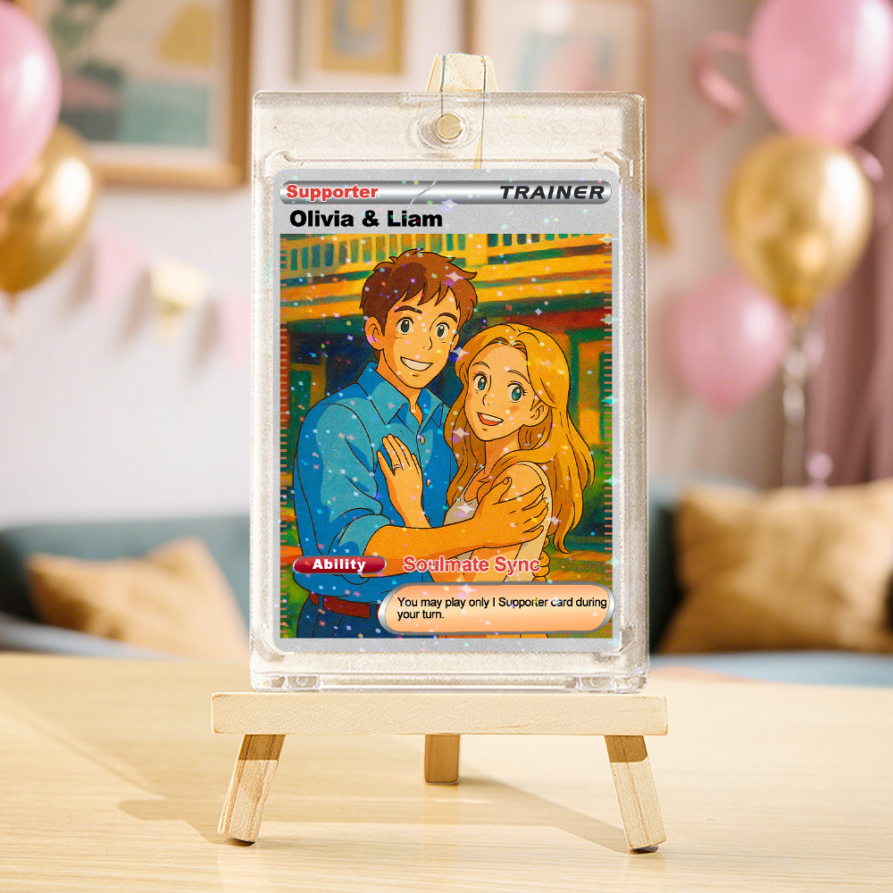 Personalisierte Valentinskarte Für Paare, Individuell Gestaltete Acrylkarte Mit Cartoon-motiv, Geschenk Mit Optionalen Filmstilen - FotoSocken