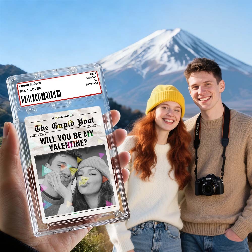 Personalisierte Pärchenkarte – Romantisches Valentinstagsgeschenk Für Paare – Einzigartiges Sammlerstück – Zeitungsvorlage - FotoSocken