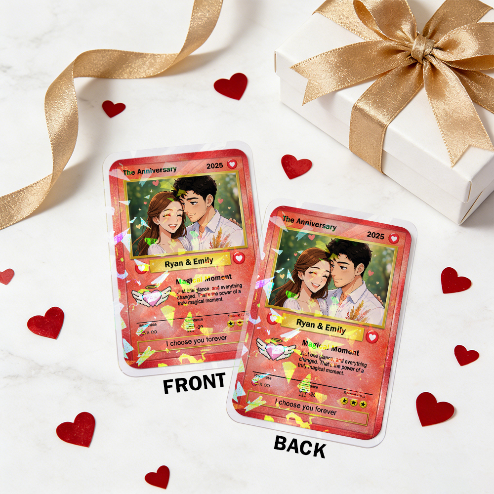 Individuelle Poke-karte Für Paare – Anime-inspirierte Ästhetik – Taschengeschenk – Personalisierte Sammelkarten – Geschenkidee Zum Jahrestag Oder Valentinstag - FotoSocken