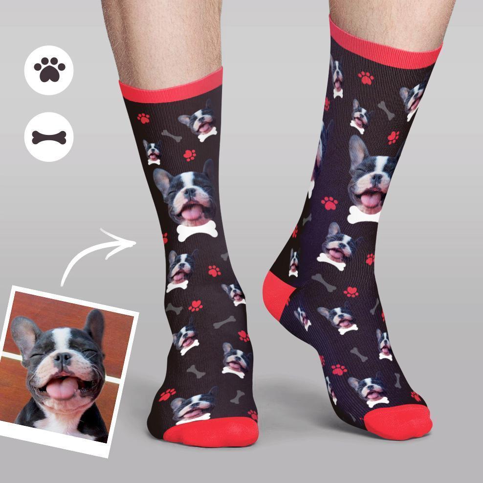 Personalisierte Socken Benutzerdefinierte Fotosocken Hund Foto Socken mit Ihrem Text - Rosa