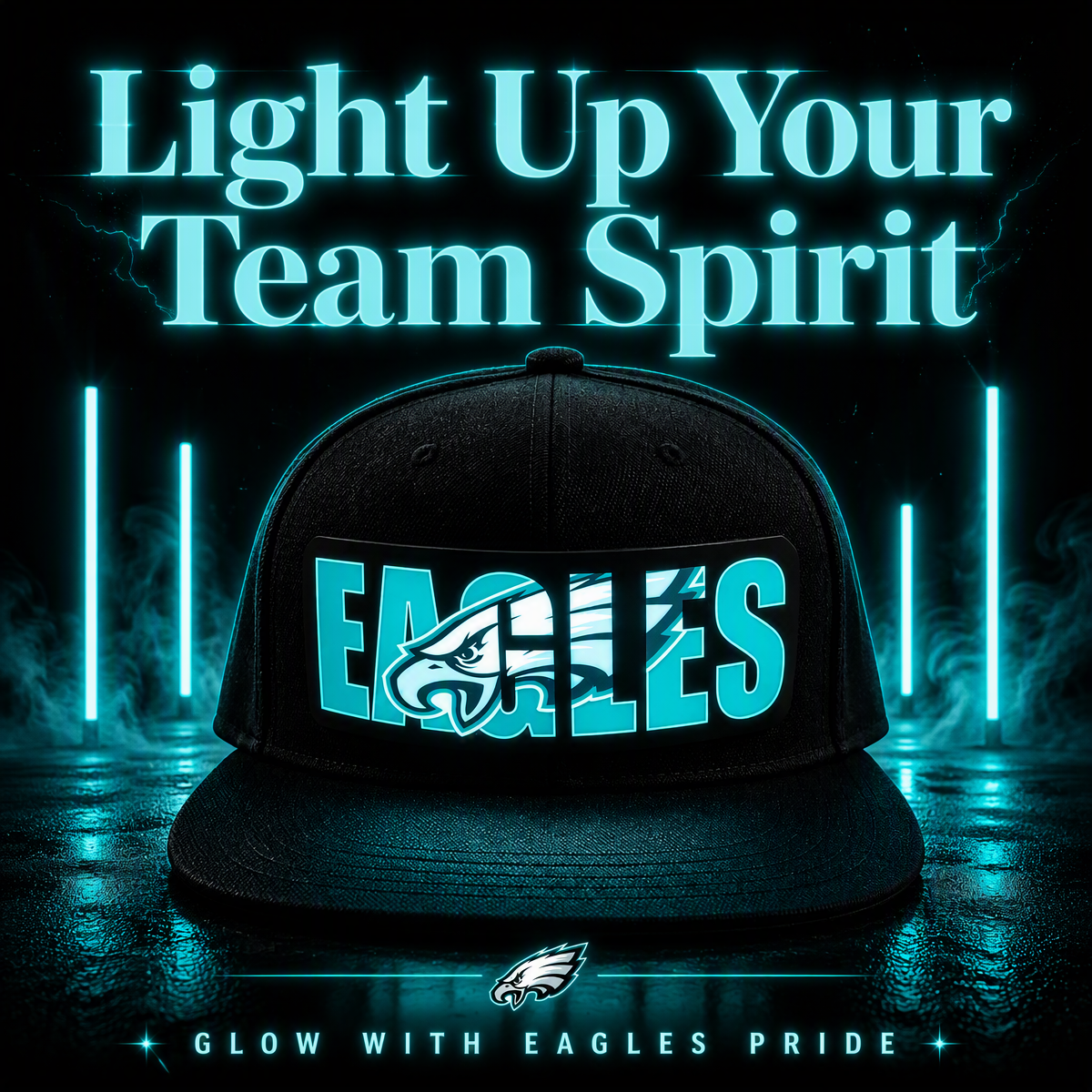 Fußball-Fan-Snapback-Kappe Mit Hellblauer LED-Beleuchtung - FotoSocken