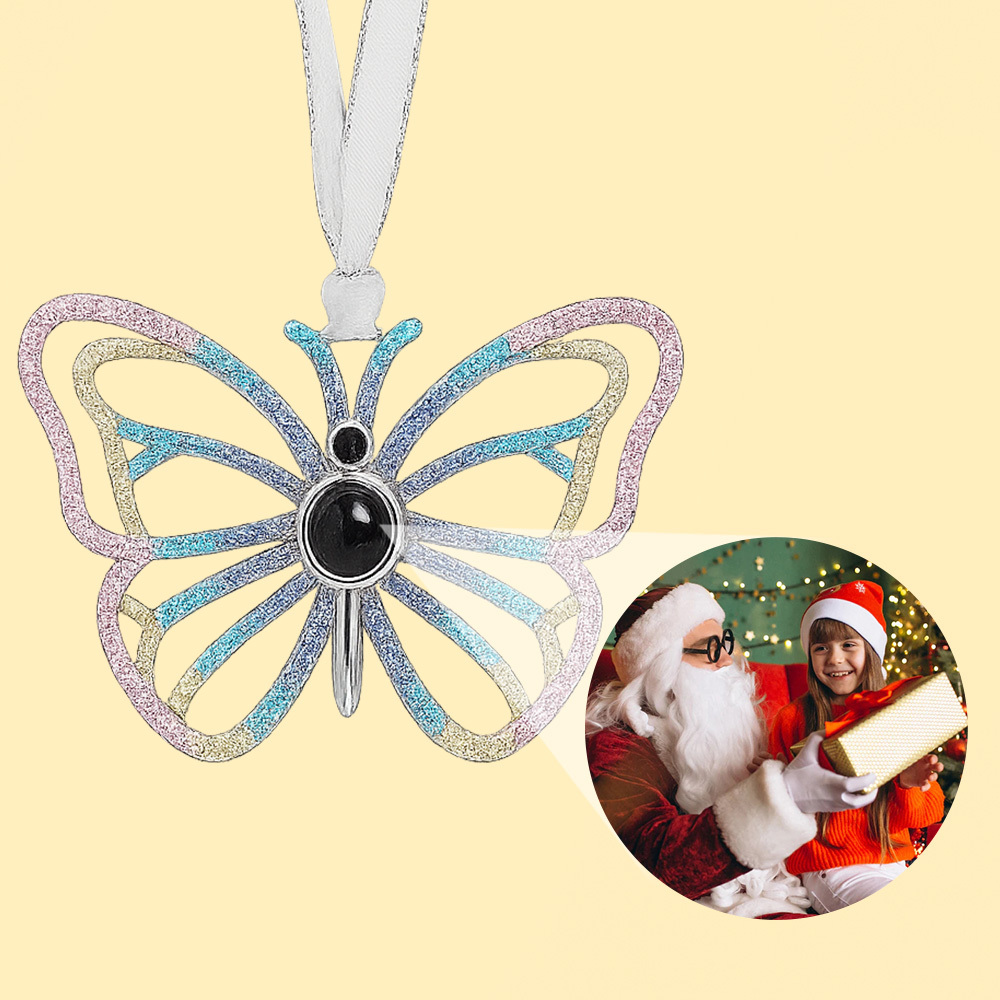 Personalisierter Herz-foto-quasten-foto-ornament-projektions-edelstein-ornament-weihnachtsbaumschmuck-weihnachtsgeschenke - FotoSocken