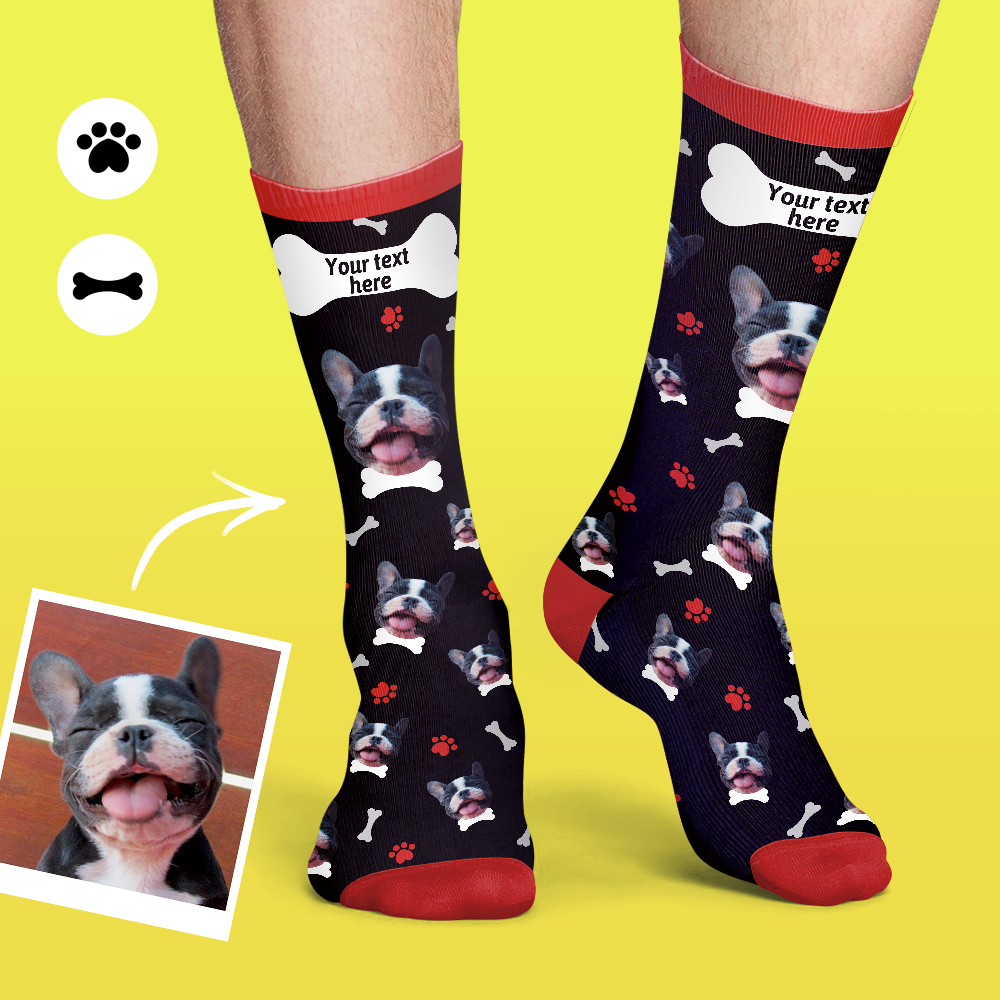 Personalisierte Socken Benutzerdefinierte Fotosocken mit Ihrem Text