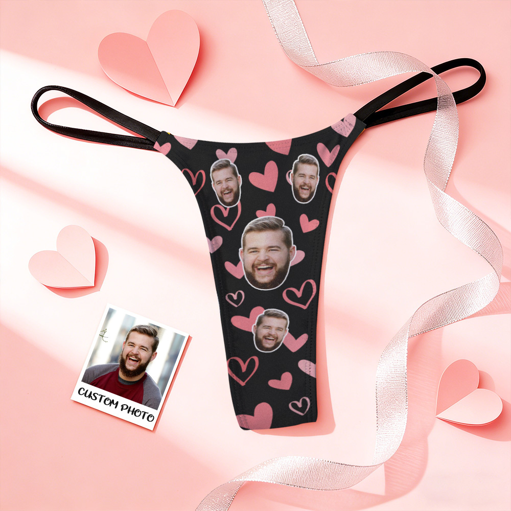 Personalisierter String-tanga Mit Gesichtsmotiv, Lustige Unterwäsche, Herz-tanga, Valentinstagsgeschenk - FotoSocken