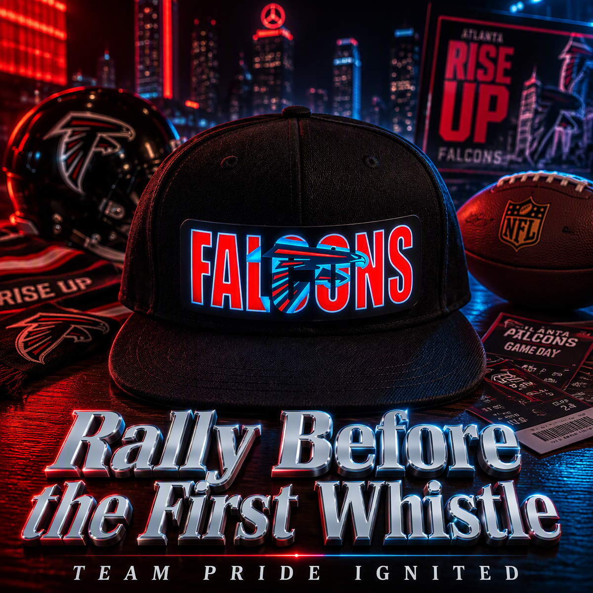 Fußball-Fan-Snapback-Kappe Mit Hellblauer LED-Beleuchtung - FotoSocken
