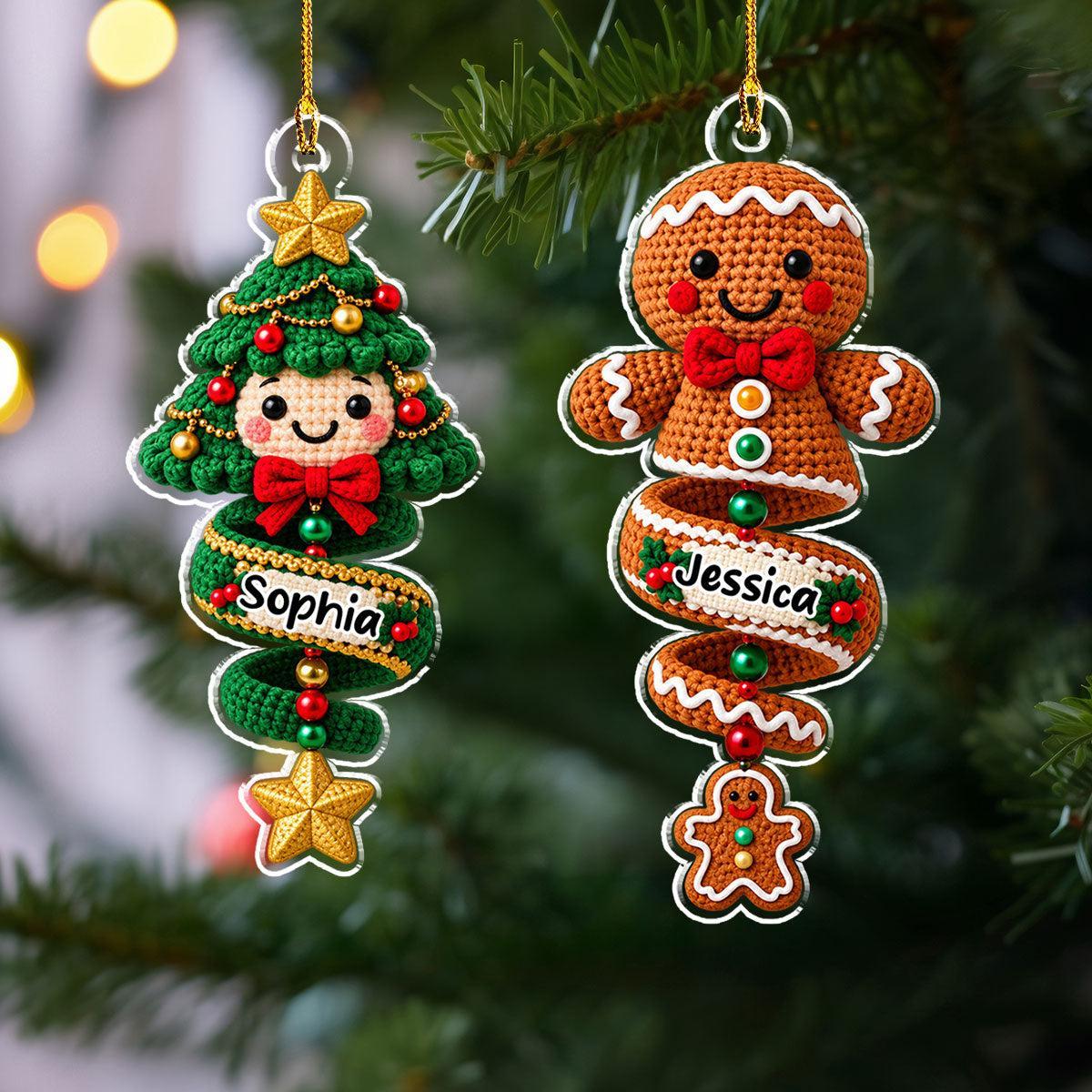 Individuelles Familienornament, Weihnachtsgeschenk Für Familienmitglieder • Merry Little Miracle – Personalisiertes Acrylornament - FotoSocken
