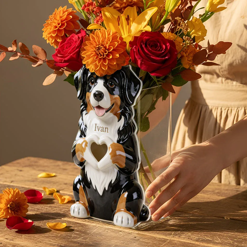 Personalisierbarer Acryl-topf Mit Foto – Ich Liebe Mein Haustier – Personalisierter Hunde-übertopf - FotoSocken