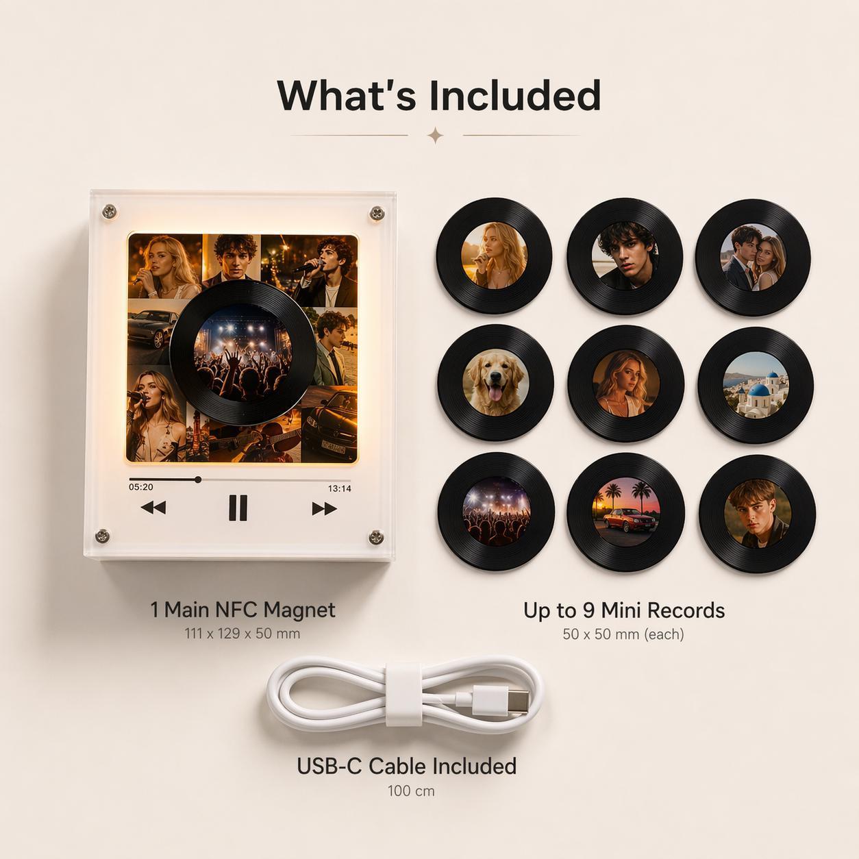 Personalisierter Kühlschrankmagnet Mit Schallplattenmotiv – Magnet Mit Individuellem Foto Und Musikwiedergabe, Retro-Musik-Wanddeko, Geschenk Für Paare Und Familien - FotoSocken