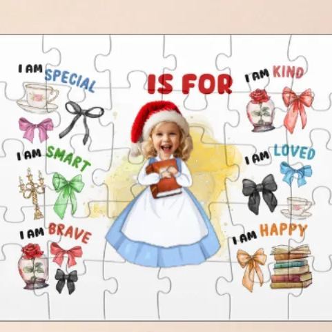 Lustiges-gesicht-prinzessin-baby-personalisiertes-foto-puzzle-kind - FotoSocken