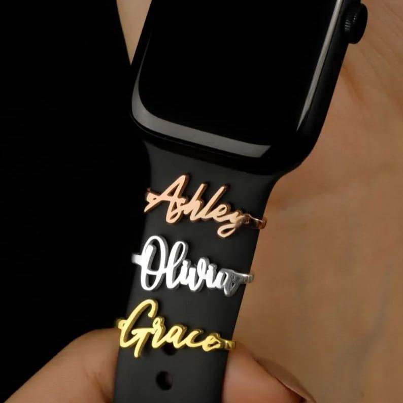 Uhrenarmband-anhänger Aus Sterlingsilber – Personalisierter Uhrenschmuck – Uhrenarmband-anhänger – Benutzerdefinierter Namensanhänger Für Uhrenarmbänder