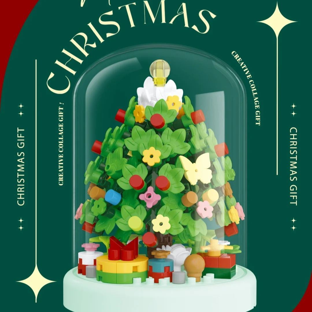 Weihnachts-mini-bauset: Kuppeldekoration – Weihnachtsmann & Baum Zum Selberbauen