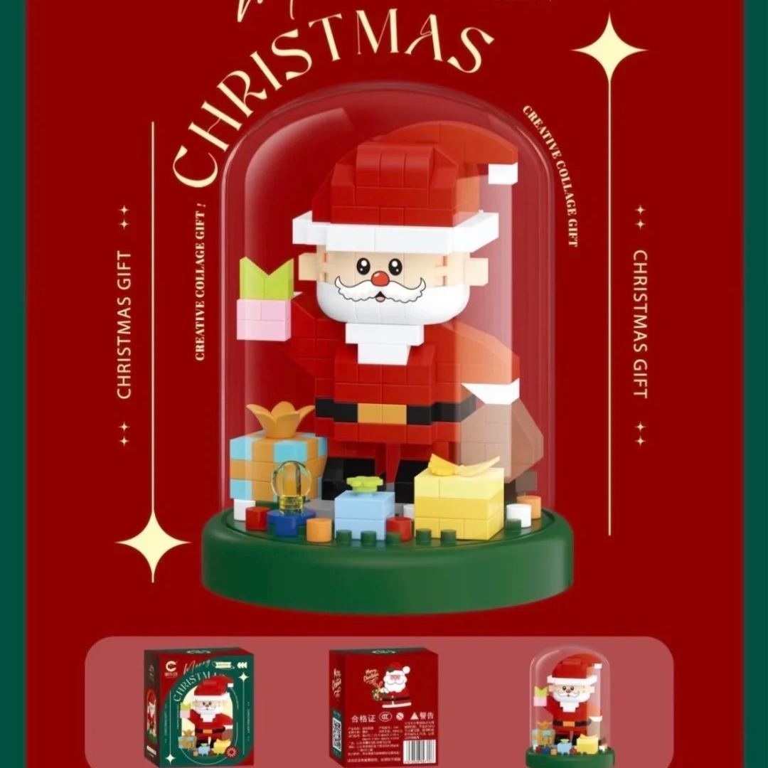 Weihnachts-mini-bauset: Kuppeldekoration – Weihnachtsmann & Baum Zum Selberbauen