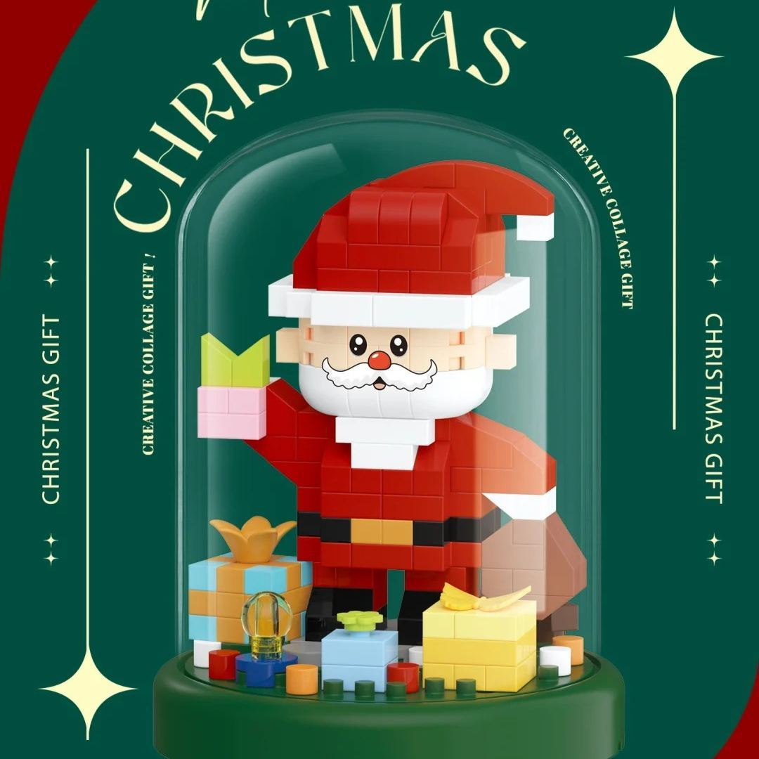 Weihnachts-mini-bauset: Kuppeldekoration – Weihnachtsmann & Baum Zum Selberbauen