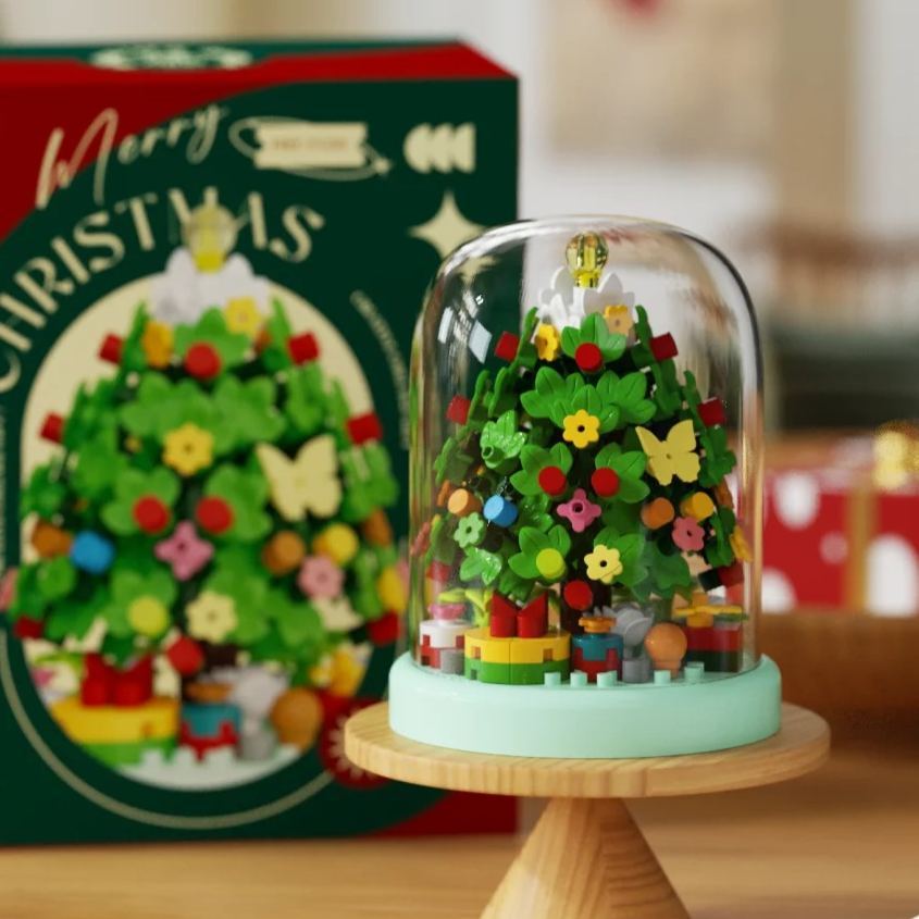 Weihnachts-mini-bauset: Kuppeldekoration – Weihnachtsmann & Baum Zum Selberbauen