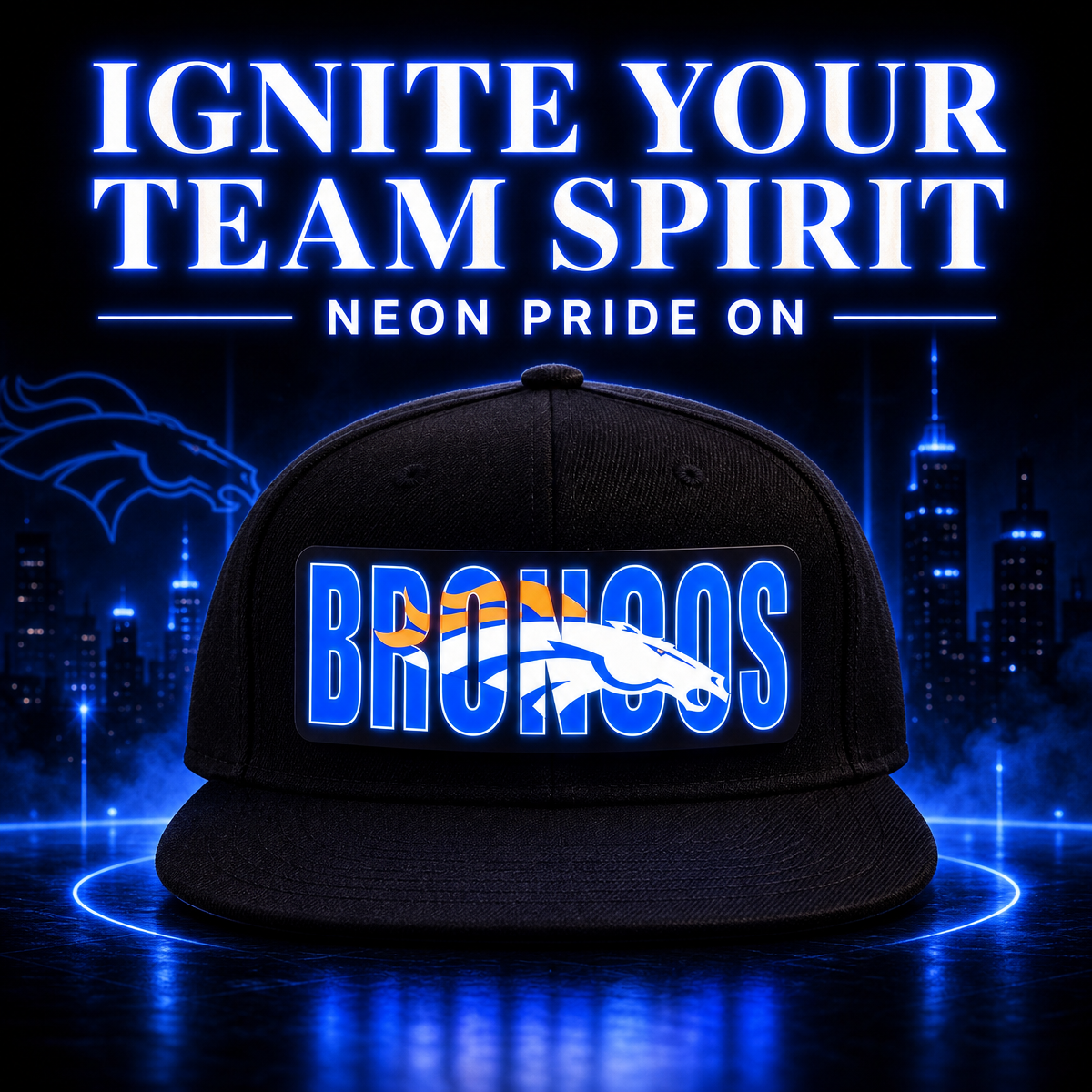 Fußball-Fan-Snapback-Kappe Mit Hellblauer LED-Beleuchtung - FotoSocken