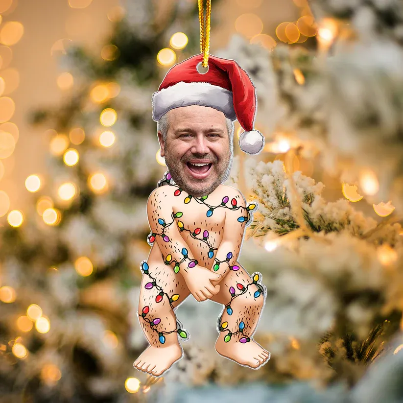 Lustige Individuelle Foto-weihnachts-led-lichter – Personalisiertes Acryl-fotoornament