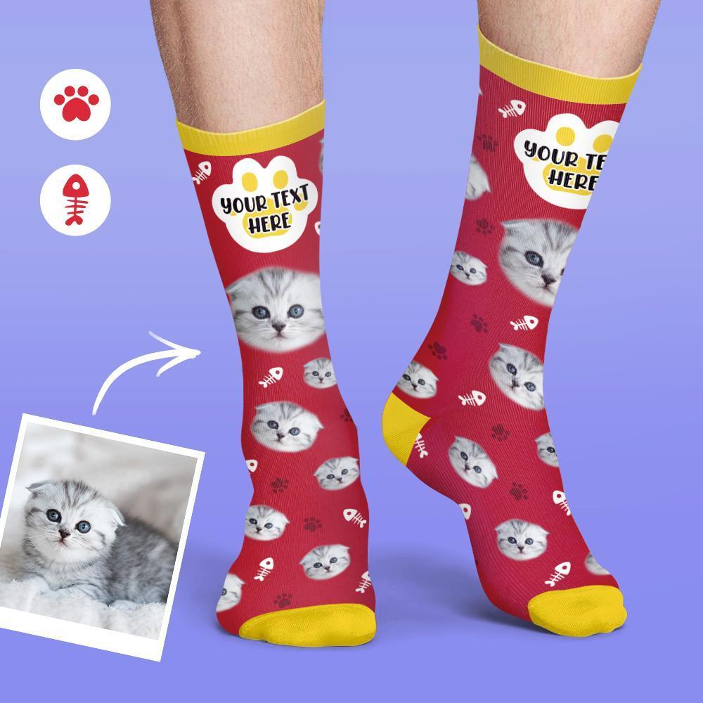 Personalisierte Socken Benutzerdefinierte Fotosocken Hund Foto Socken mit Ihrem Text Katze Socken