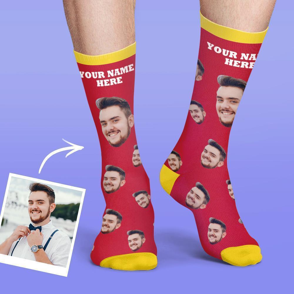 Personalisierte Socken Benutzerdefinierte Fotosocken mit Ihrem Text