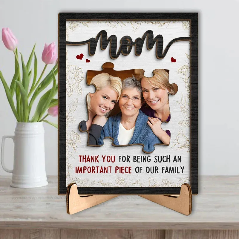 Personalisierter Bilderrahmen – Danke, Dass Du Ein So Wichtiger Teil Unserer Familie Bist – Einzigartiges Geschenk Für Die Liebe Mama - FotoSocken