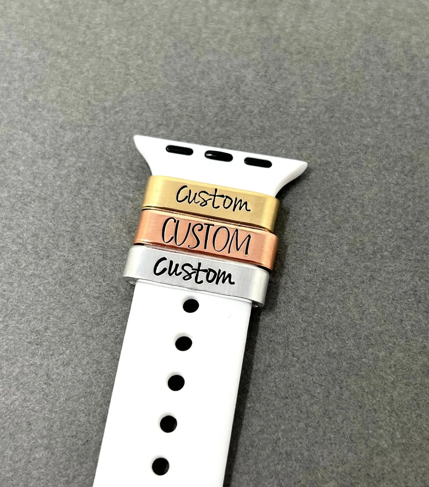 Personalisierter Uhrenarmband-charm, Smartwatch-charm, Handgestempeltes Personalisiertes Geschenk, Krankenschwesterwoche, Abschlussgeschenk, Name - FotoSocken