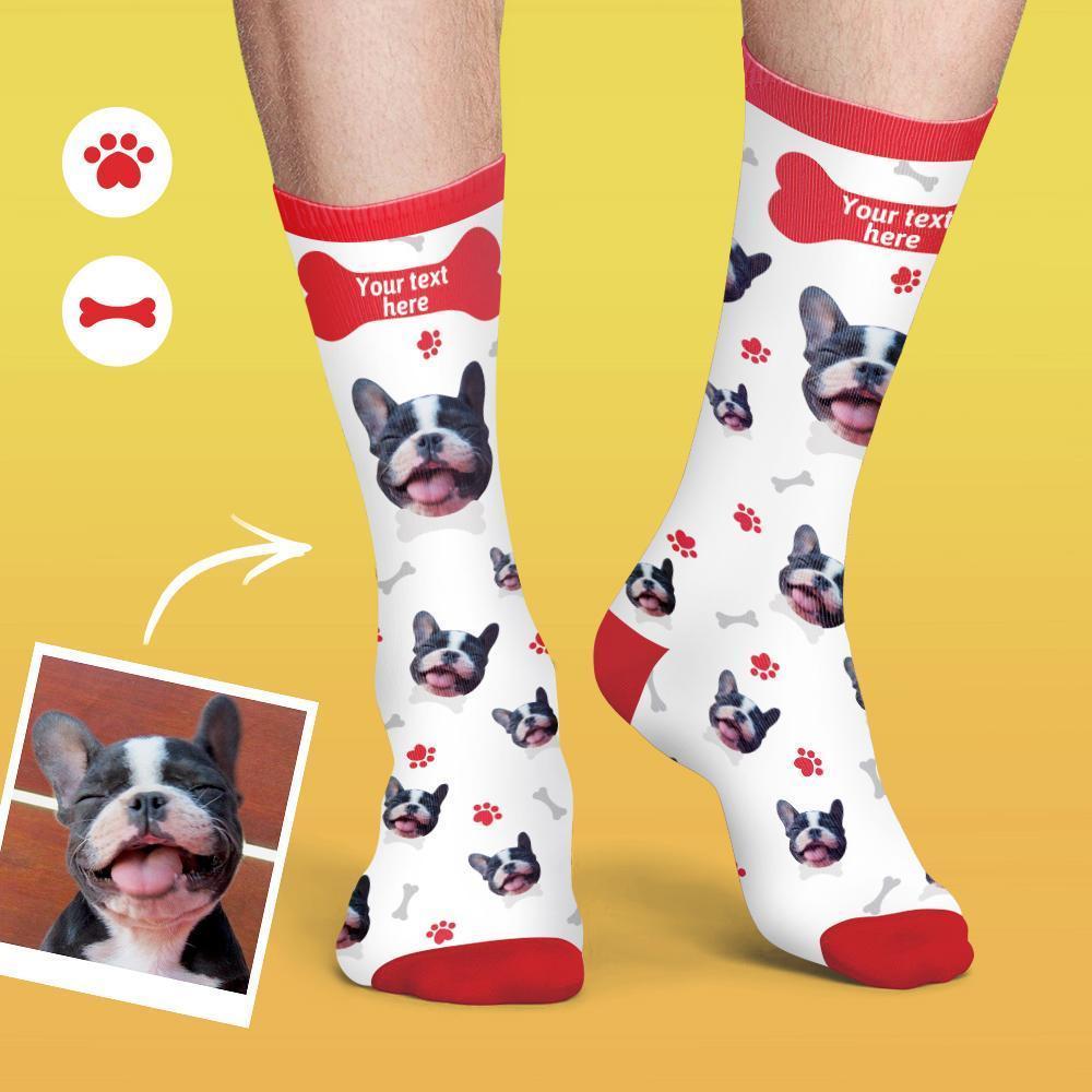 Personalisierte Socken Benutzerdefinierte Fotosocken Hund Foto Socken mit Ihrem Text - Rosa